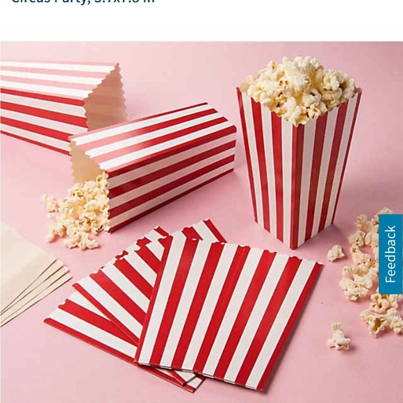 100 pack large Red and White Striped Popcorn Boxes - Picture 3 of 5